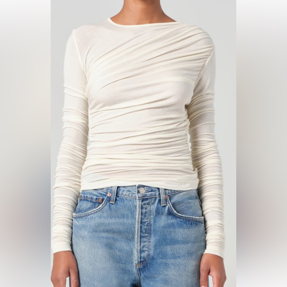 AGOLDE - Tania Twist Tee Oatmilk